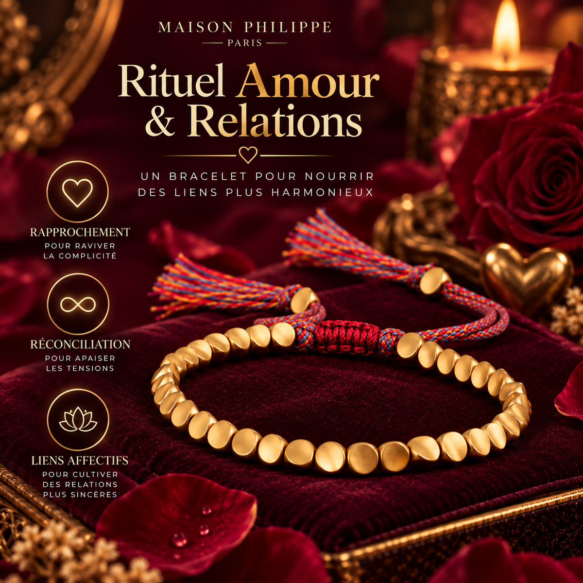 Bracelet Rituel Puissant™ – Amour, Protection, Chance & Réussite | Maison Philippe