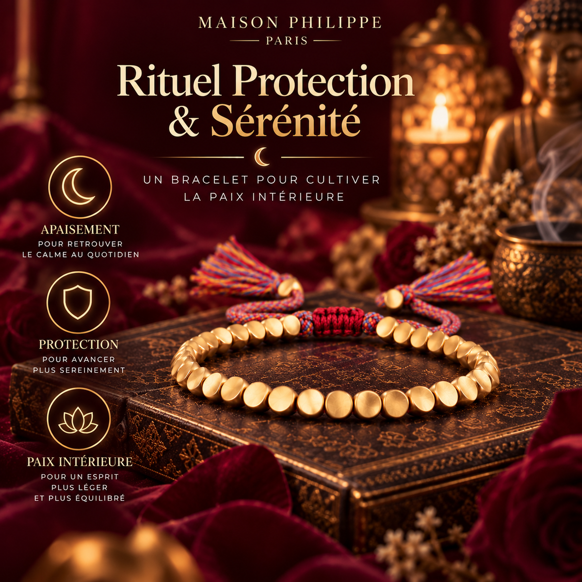 Bracelet Rituel Puissant™ – Amour, Protection, Chance & Réussite | Maison Philippe